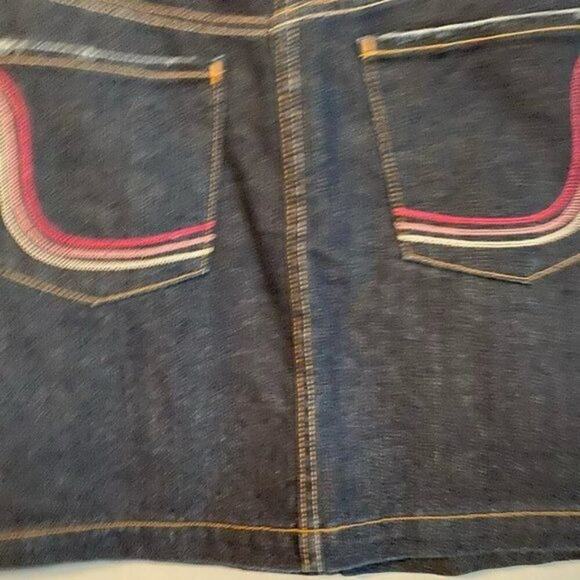 Tommy‎ Hilfiger Distressed Dark Wash Jean Skirt Size 10 - Picture 5 of 7